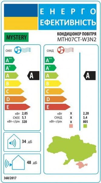 Кондиціонер MYSTERY MTH07CT-W3N2 1701897736 фото